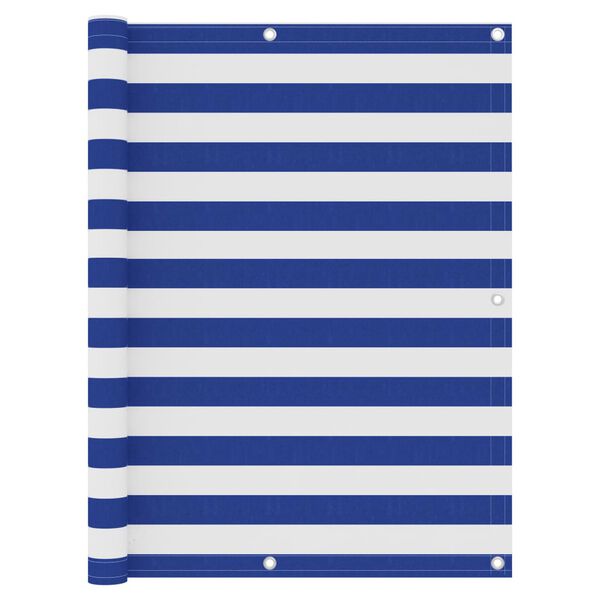 vidaXL Balkon-Sichtschutz Weiß und Blau 120x400 cm Oxford-Gewebe