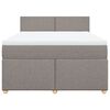 vidaXL Boxspringbett mit Matratze Taupe 160x200 cm Stoff