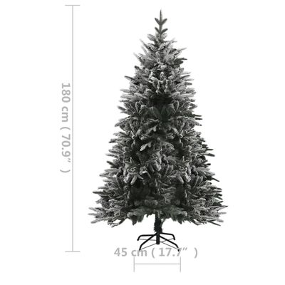 vidaXL Künstlicher Weihnachtsbaum mit Beleuchtung & Schnee 180 cm