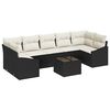 vidaXL Sofa Set mit Kissen 8 pcs Schwarz und Creme Poly-Rattan