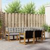 vidaXL Outdoor-Sofagarnitur mit Kissen 7 pcs Nat&uuml;rlich und Hellgrau