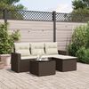 vidaXL 5-tlg. Garten-Sofagarnitur mit Kissen Braun Poly Rattan