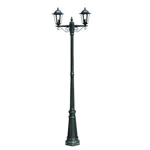 vidaXL Gartenlaterne 2-flammig 215 cm Dunkelgrün/Schwarz Aluminium