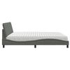 vidaXL Bett mit Matratze "Hanko" Dunkelgrau 200x200 cm Stoff