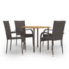 vidaXL 5-tlg. Garten-Essgruppe Poly Rattan Braun