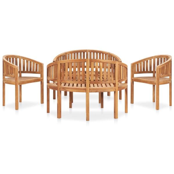 vidaXL 5-tlg. Garten-Lounge-Set Massivholz Teak