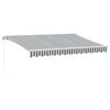vidaXL Markise mit LED-Beleuchtung Manuell Anthrazit & Wei&szlig; 350x250 cm