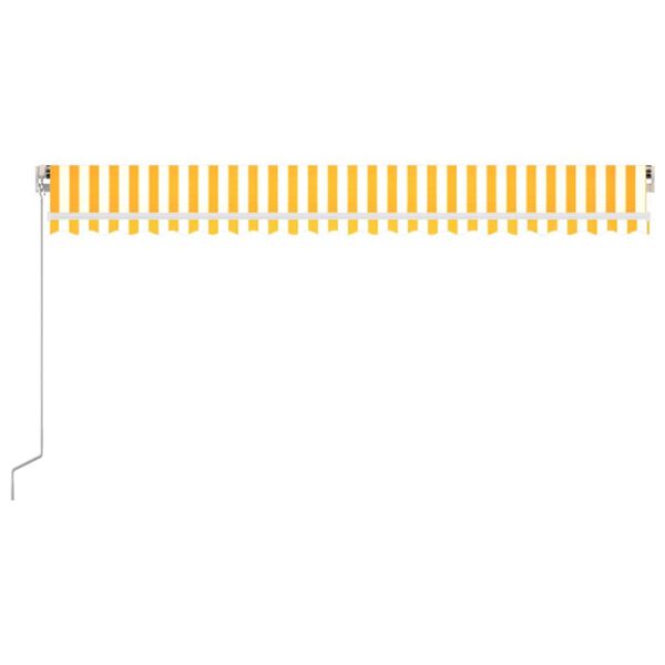 vidaXL Markise Manuell Einziehbar 500x300 cm Gelb und Wei&szlig;