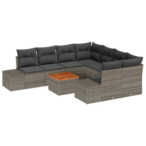 vidaXL Garten-Sofa-Set 9 pcs Grau