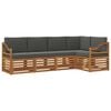 vidaXL Outdoor-Sofagarnitur 5 Stk. Natur und Anthrazit Polyester