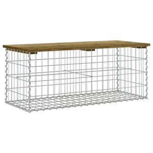 vidaXL Gartenbank aus Gabionen 103x44x42 cm Kiefernholz Impr&auml;gniert