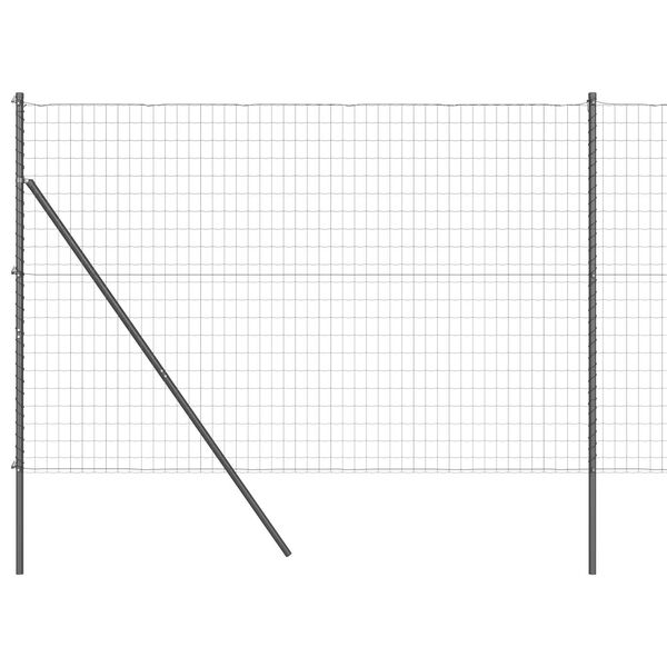 vidaXL Zaun mit Pfosten Grau 1,6 x 10 m Stahl und PVC