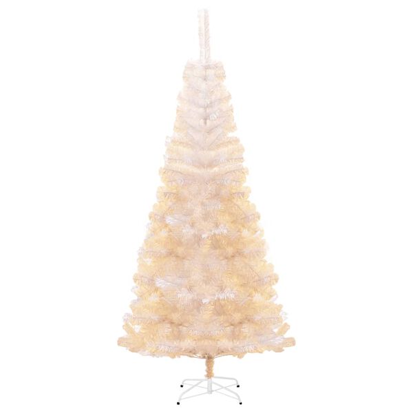 vidaXL Künstlicher Weihnachtsbaum Schillernde Spitzen Weiß 210 cm PVC
