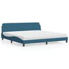 vidaXL Bett mit Matratze "Dover" Blau 200x200 cm Samt