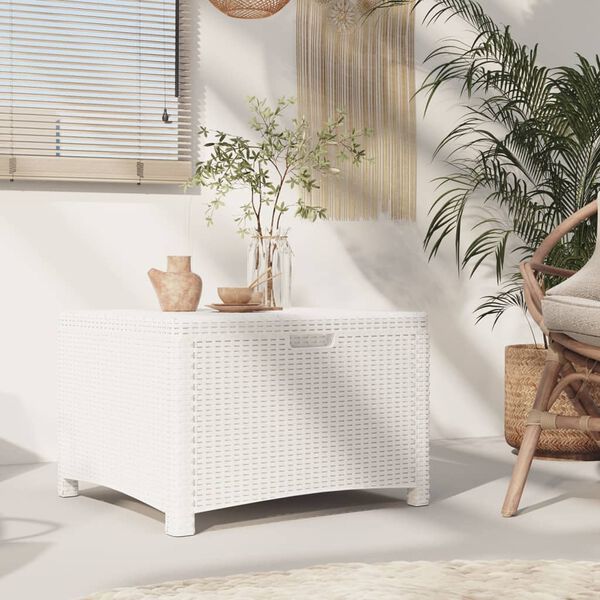 vidaXL Garten-Aufbewahrungsbox 60x54x41 cm PP Rattan Wei&szlig;