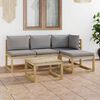 vidaXL 5-tlg. Garten-Lounge-Set mit Grauen Kissen
