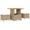 vidaXL Gartensofa-set mit Kissen mit Speicher 10 pcs Beige Poly Rattan