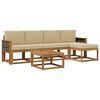 vidaXL Outdoor-Sofagarnitur mit Kissen 6 pcs Natur und Beige Polyester