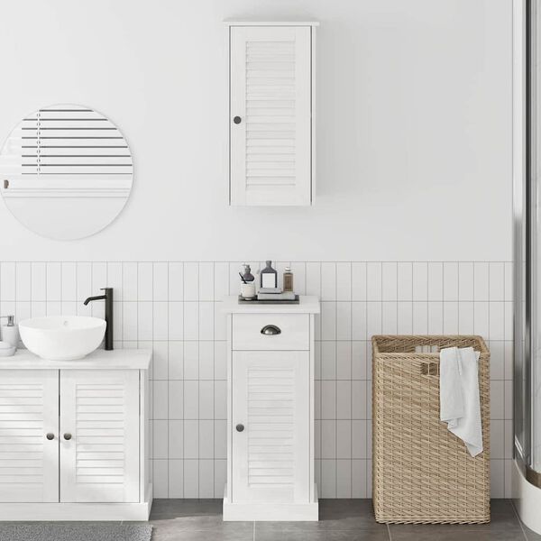 vidaXL Badezimmerm&ouml;bel Set VIGO 2 pcs Braun und Wei&szlig; 37 x 34 x 80 cm