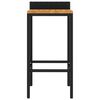 vidaXL Barhocker 2 Stk. Schwarz Poly Rattan und Massivholz Akazie