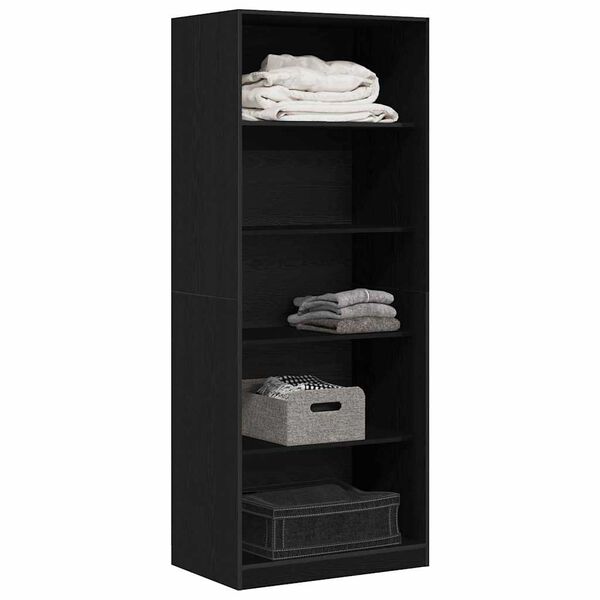 vidaXL Kleiderschrank mit Regal Schwarz Eichen-Optik 80 x 50 x 200 cm
