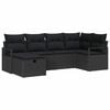 vidaXL Sofa Set 6 Stk. Schwarz Poly-Rattan