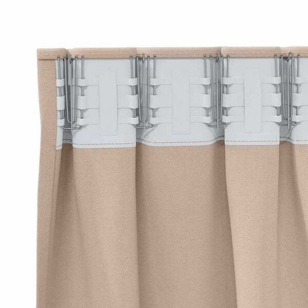vidaXL Verdunkelungs-Vorh&auml;nge mit Ringen 2 pcs Taupe 245 x 140 cm