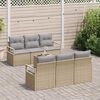 vidaXL Sofa Set 7 pcs Beige und Grau Poly-Rattan