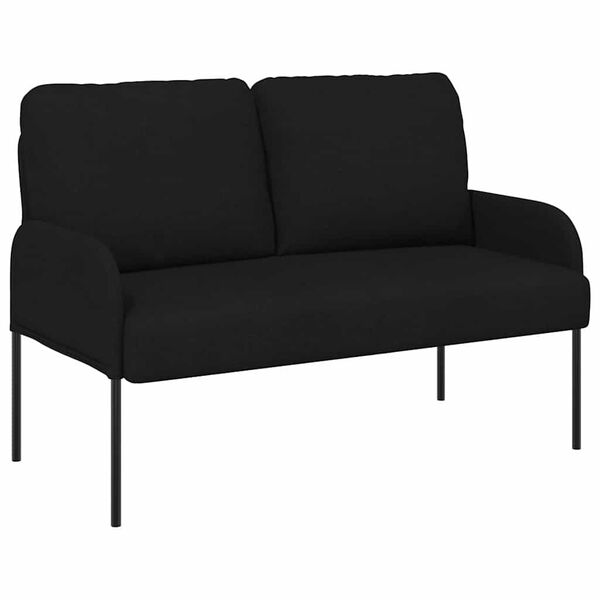 vidaXL Sofas mit Kissen 110cm Schwarz Sperrholz