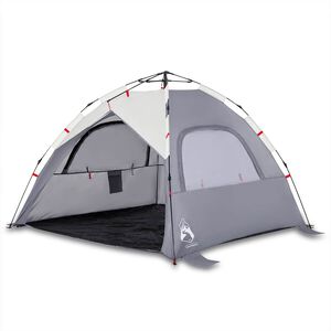 vidaXL Strandzelt 3 Personen Grau Quick Release Wasserdicht