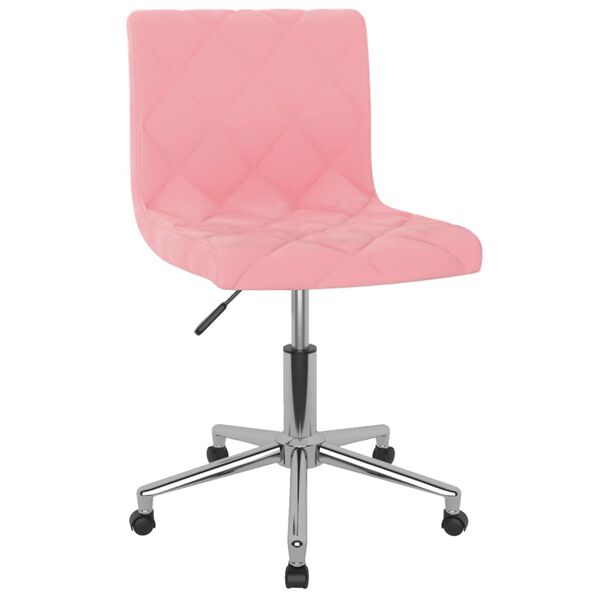 vidaXL Esszimmerst&uuml;hle 2 Stk. Drehbar Rosa Samt