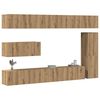 vidaXL 7-tlg. TV-Schrank-Set Wandmontage Artisan-Eiche Holzwerkstoff