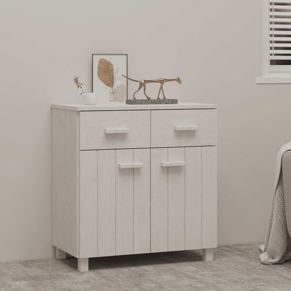 vidaXL Sideboard HAMAR Wei&szlig; 79x40x80 cm Massivholz Kiefer