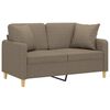 vidaXL 2-Sitzer-Sofa mit Kissen Taupe 120 cm Stoff