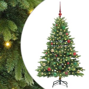 vidaXL K&uuml;nstlicher Weihnachtsbaum mit 150 LEDs Gr&uuml;n 150 cm PE und PVC
