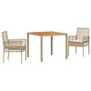 vidaXL Garten Essgruppe 3 pcs Beige Poly-Rattan