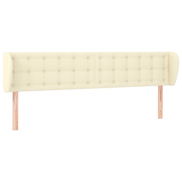 vidaXL Kopfteil mit Ohren Creme 203x23x78/88 cm Kunstleder