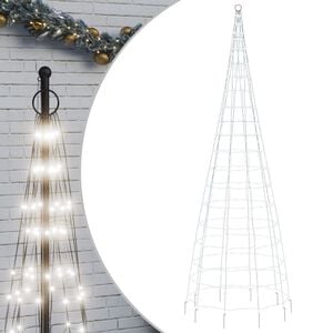 vidaXL LED-Weihnachtsbaum für Fahnenmast 550 LEDs Kaltweiß 300 cm
