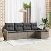 vidaXL Sofa Set mit Kissen 5 pcs Grau Poly Rattan