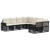 vidaXL Gartensofa-set 8 stk. 8-Sitzanzahl Schwarz und Cremewei&szlig;