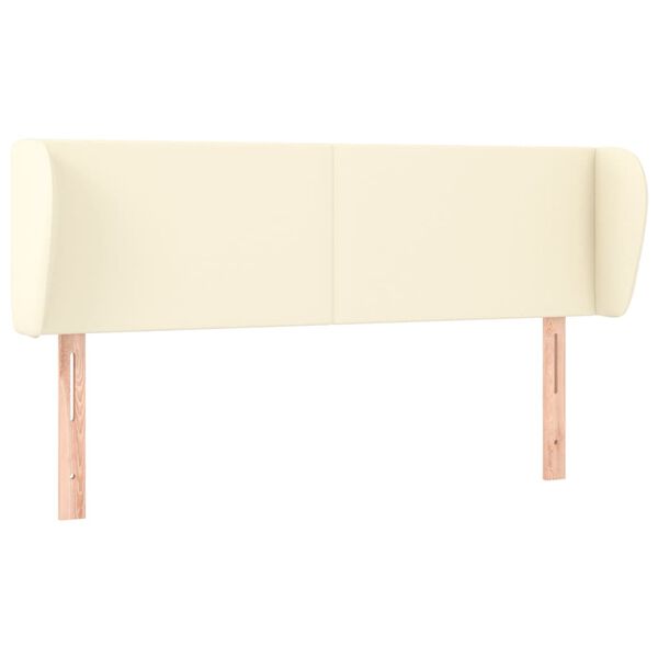 vidaXL Kopfteil mit Ohren Creme 147x23x78/88 cm Kunstleder