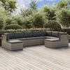 vidaXL 9-tlg. Garten-Lounge-Set mit Kissen Grau Poly Rattan
