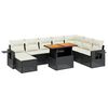 vidaXL 9-tlg. Garten-Sofagarnitur mit Kissen Schwarz Poly Rattan