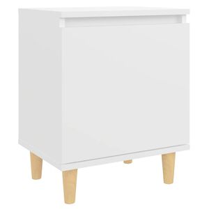 vidaXL Nachttisch mit Massivholz-Beinen Wei&szlig; 40x30x50 cm