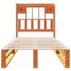 vidaXL Massivholzbett mit Regal ohne Matratze Wachsbraun 75x190 cm