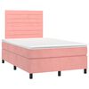 vidaXL Boxspringbett mit Matratze & LED Rosa 120x200 cm Samt