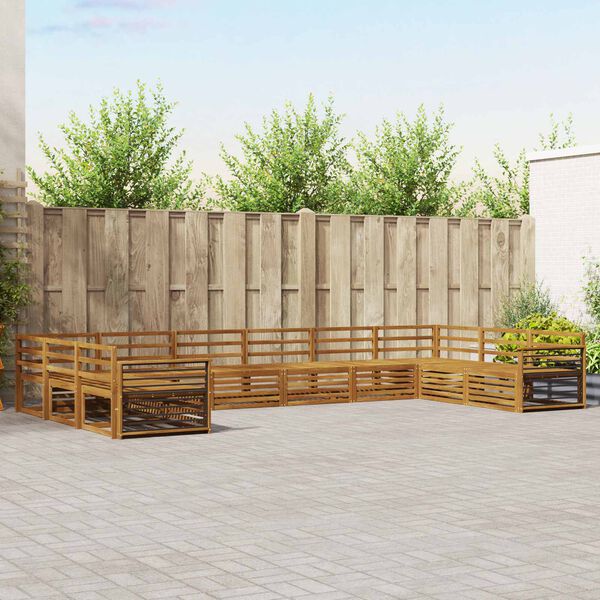 vidaXL Sofagarnituren 10 pcs Natur Massivholz Akazie