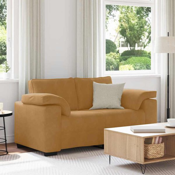 vidaXL Zweisitzer-Sofa Braun 120 cm Samt