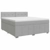 vidaXL Boxspringbett mit Matratze Hellgrau 140 x 200 cm Stoff
