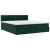vidaXL Ottoman-Bett mit Matratze & LEDs Dunkelgr&uuml;n 160x200 cm Samt